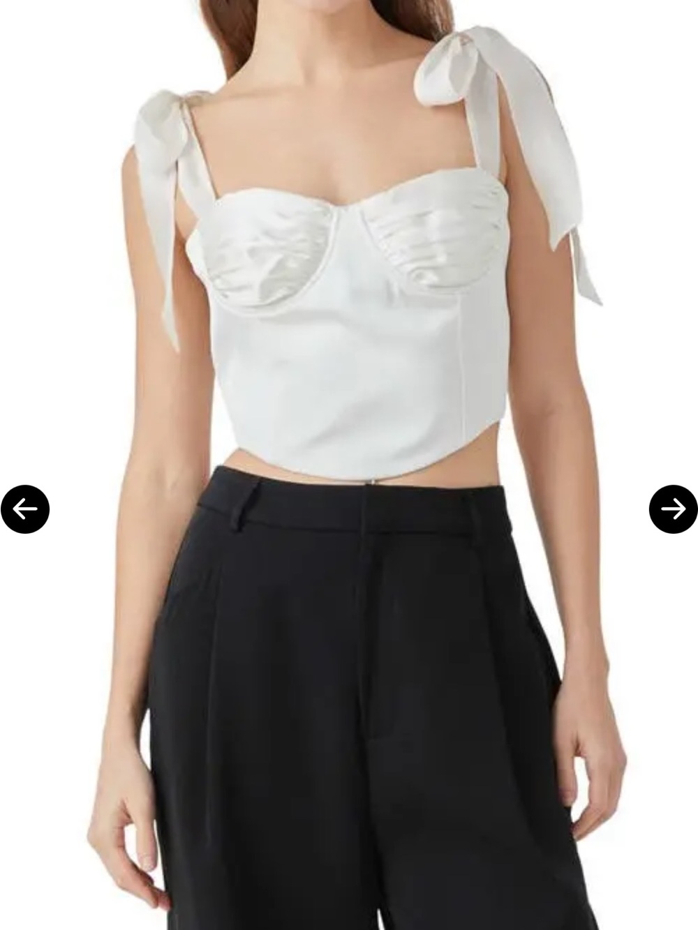 Endless Rose Black Tie-Shoulder Bustier Camisole